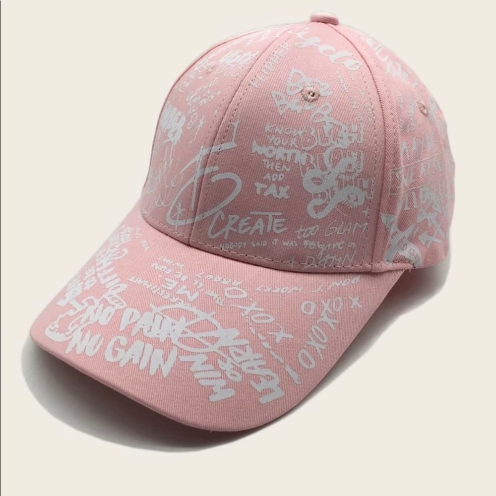 Pink Graphic Baseball Cap